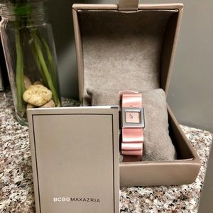BCBG Pink Satin Bow Watch